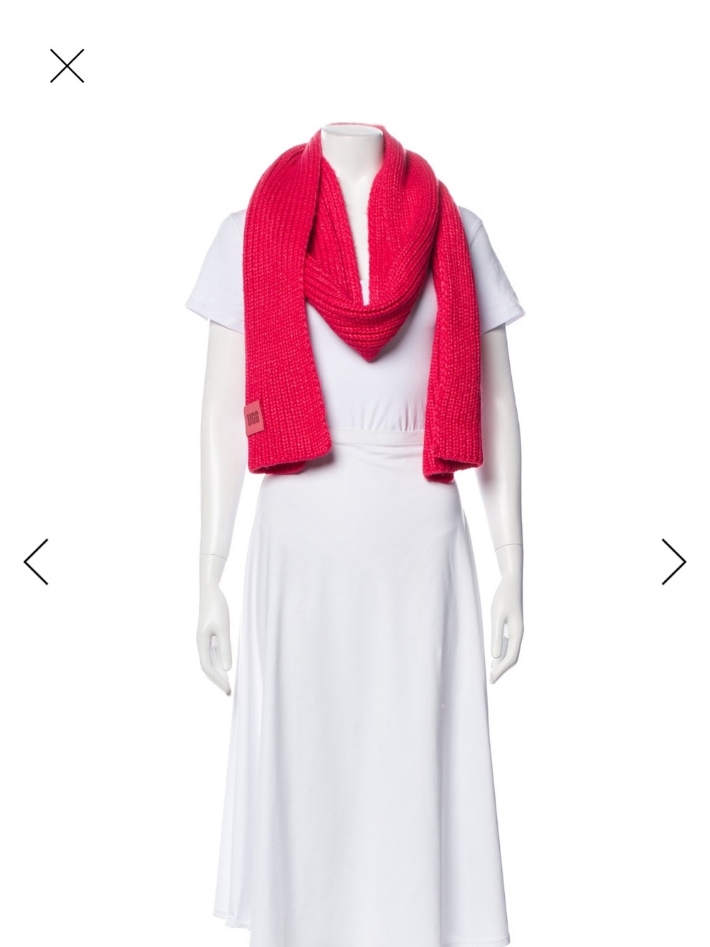 UGG Hot Pink Ribbed Knit Scarf